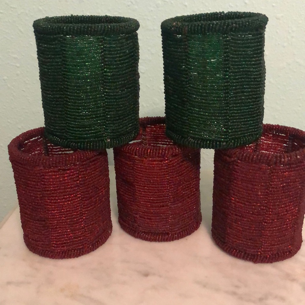 Beaded votive holders